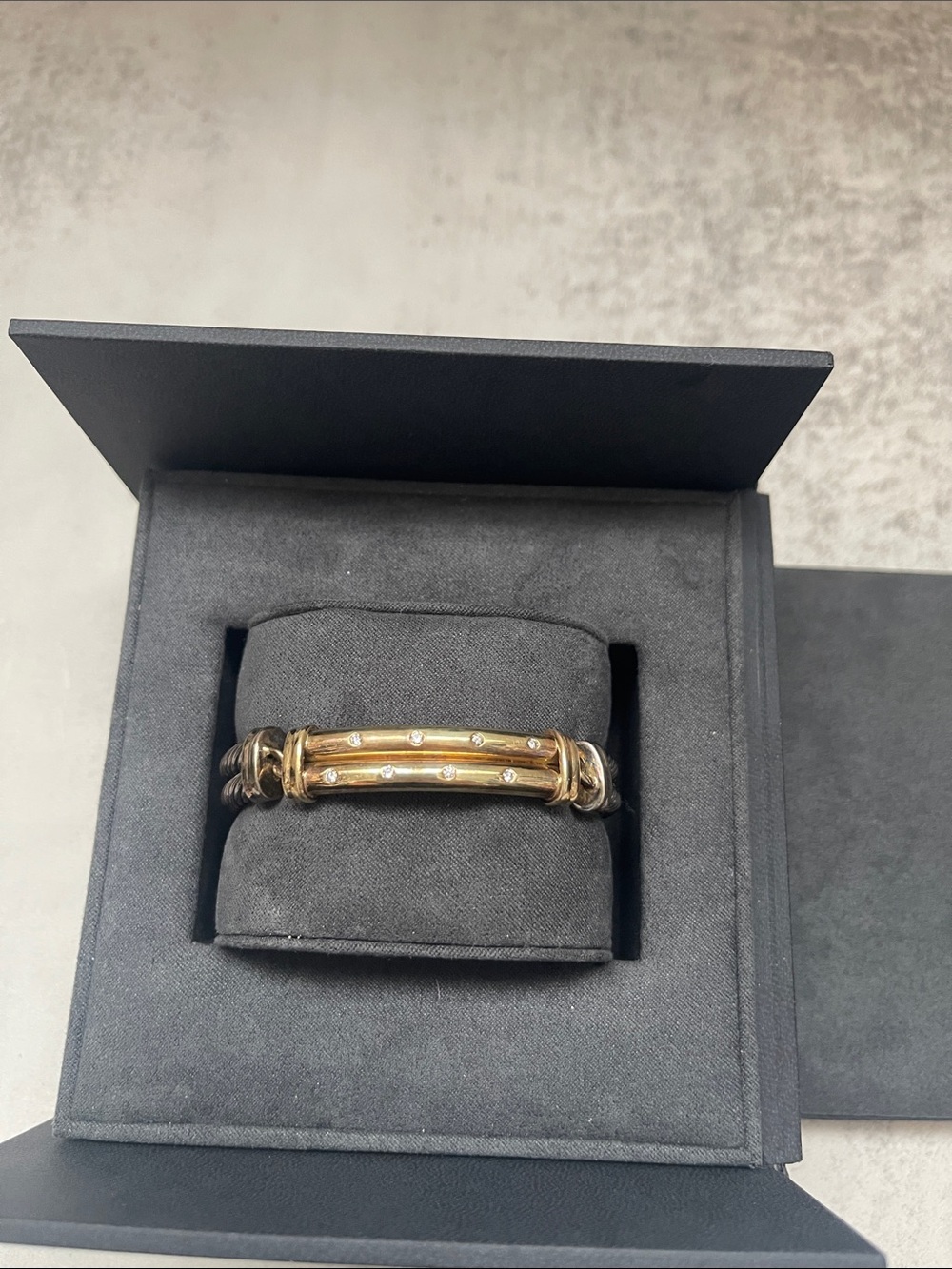 David Yurman Metro Double Cable Pave Diamond Bracelet